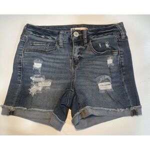 SO Goods For Life Denim Jean Shorts Women's Size 3/26W Medi Distressed 5 Pockets